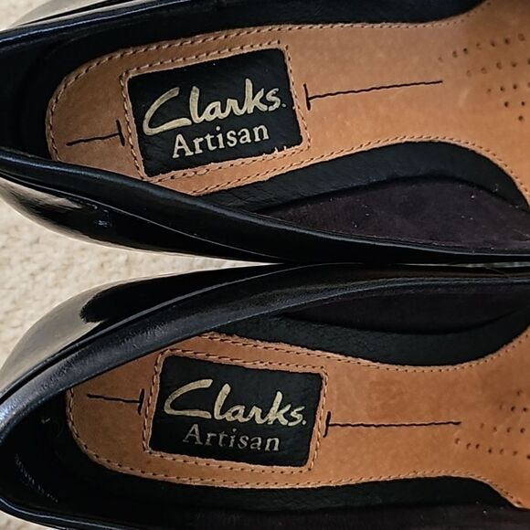 Clarks Artisan Black High Heel Patent Leather and Leather Upper Size 6 - Picture 12 of 12